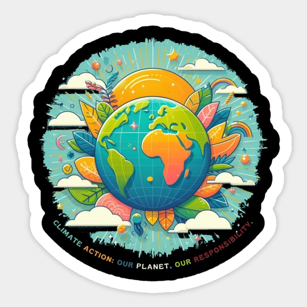 Climate action: Our planet, our responsibility. Sticker by HALLSHOP